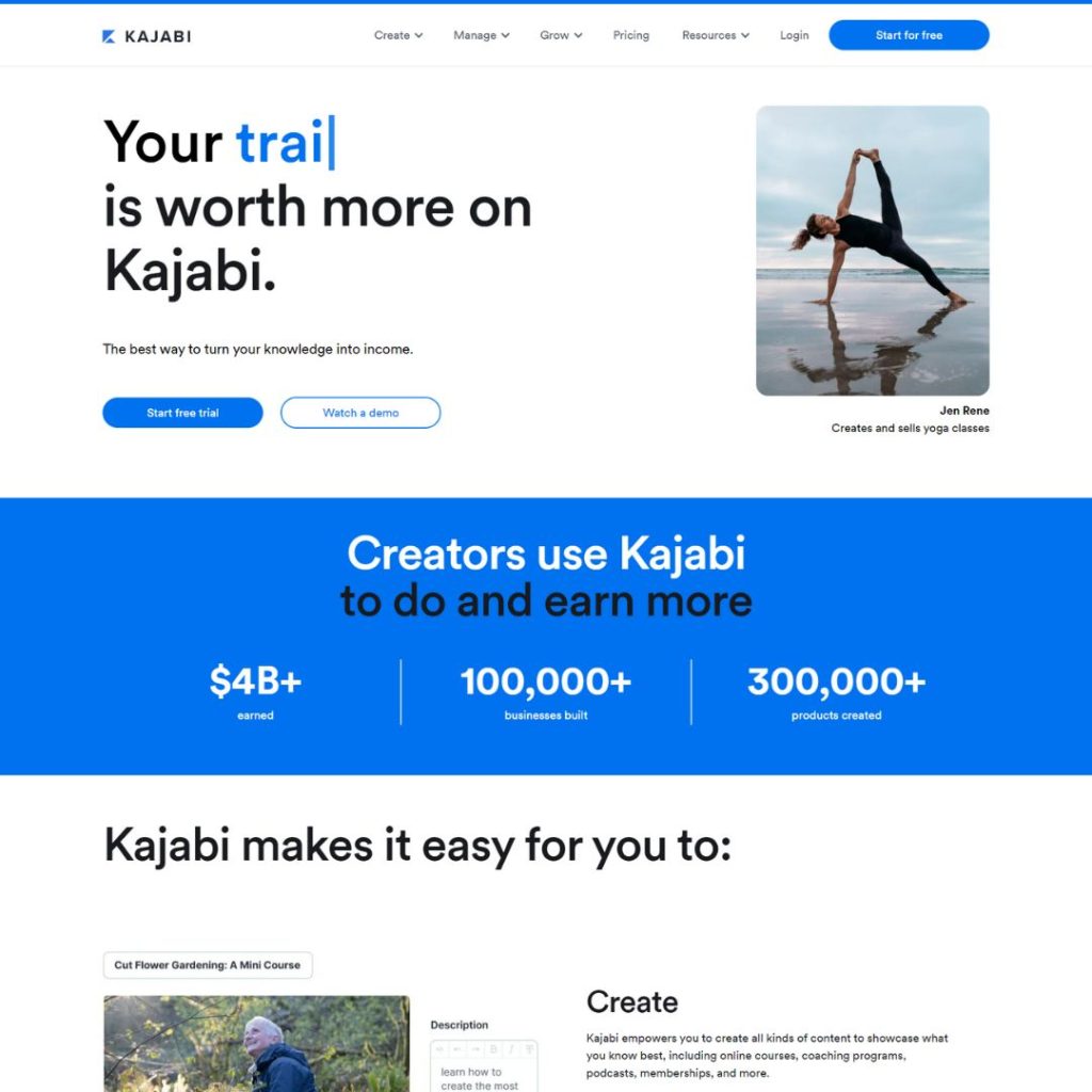 Kajabi comprehensive platform for creating and selling online courses